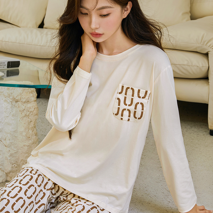 舒服棉字母家居服-套装