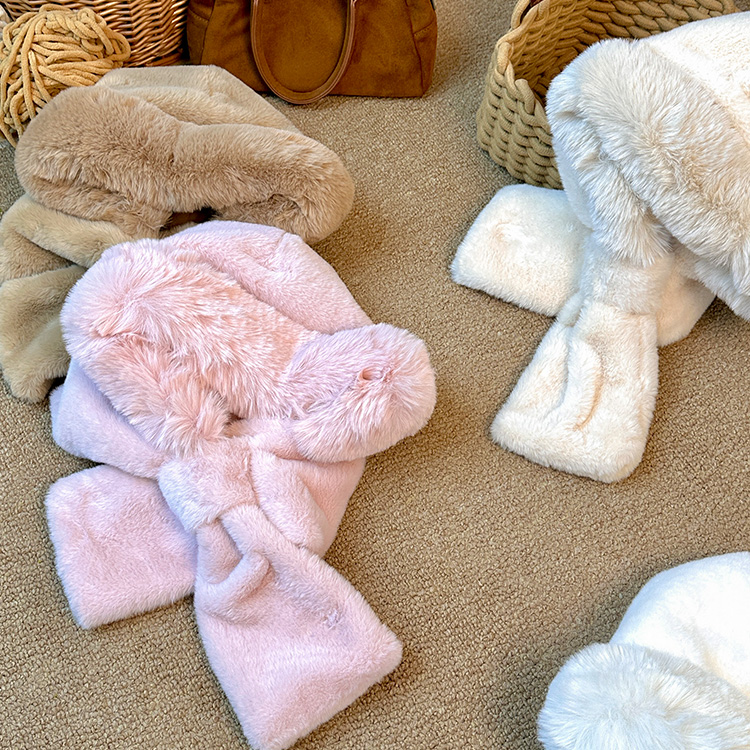 围巾一体帽-两件套